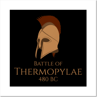 Ancient Greek History Battle Of Thermopylae - Spartan Helmet Posters and Art